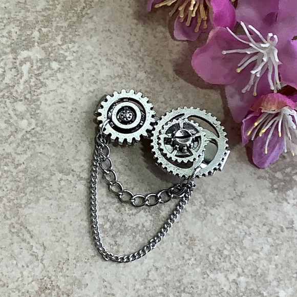 🌺 STEAMPUNK COSTUME MINI TOP HAT TIE CLIP SET COSPLAY GRAY SILVER BUNDLE PARTY - Picture 4 of 12